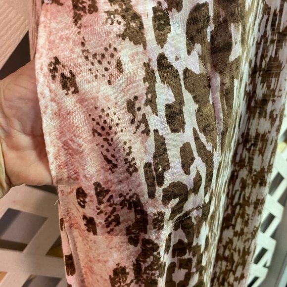 Belle by Kim Gravel Regular Slub Knit Maxi Tank Dress Pockets Blush Animal XXS - Picture 4 of 5